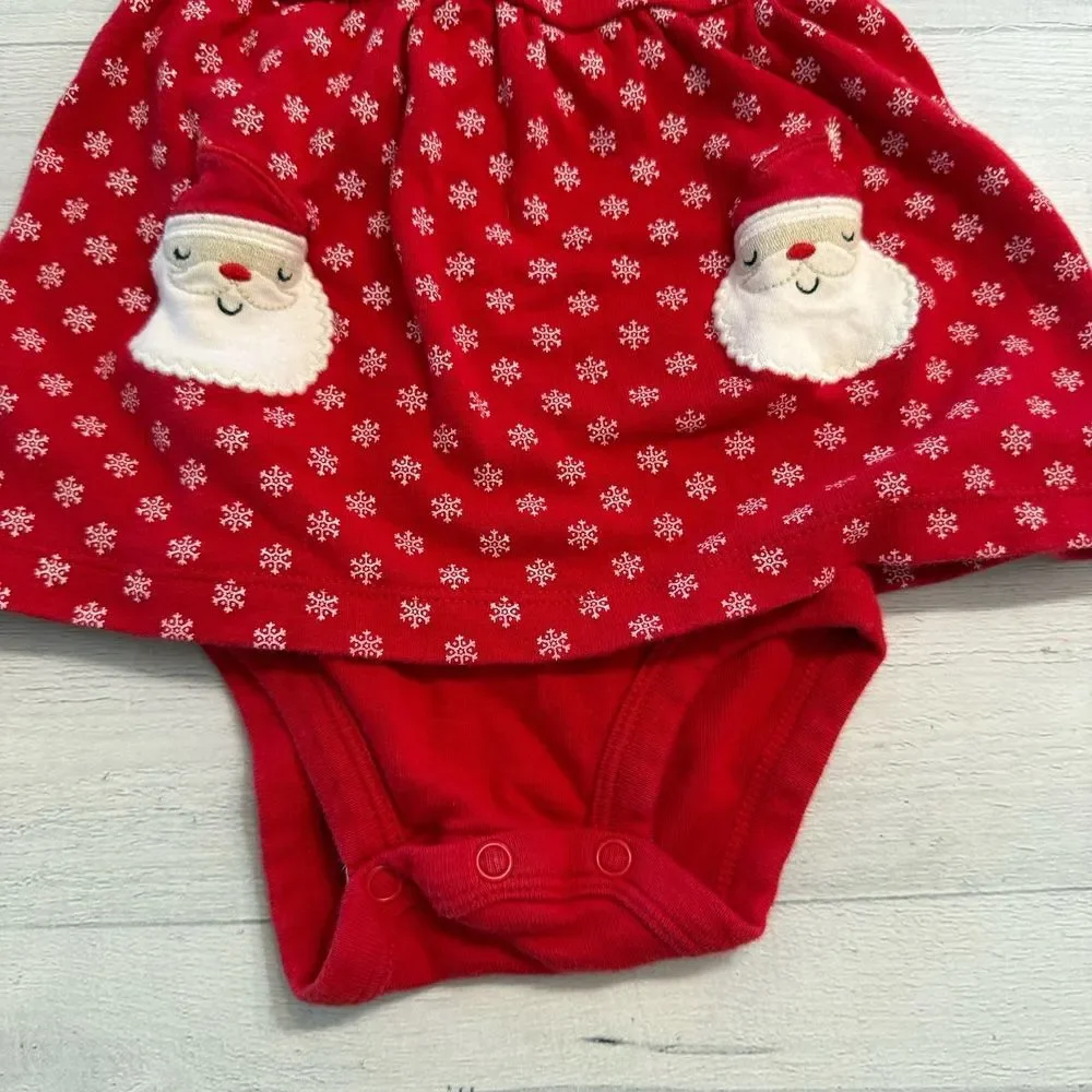 Carters baby girl Santa‎ bodysuit Dress 6 months